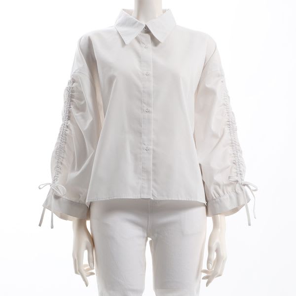 ギャザー袖デザインシャツ