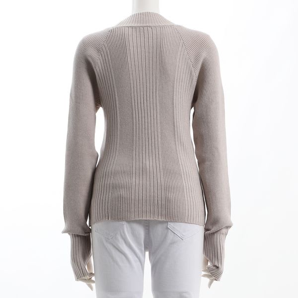 ラグランスリーブリブニット