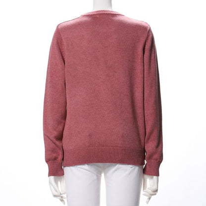 シンプルデザインクルーネックニット