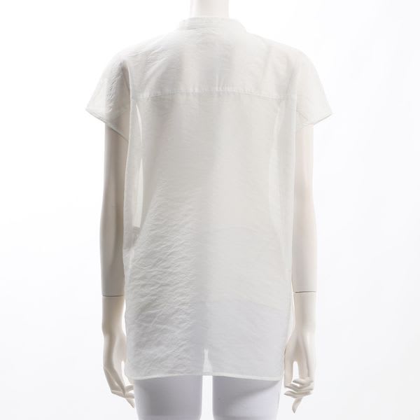 バンドカラーシアーブラウス