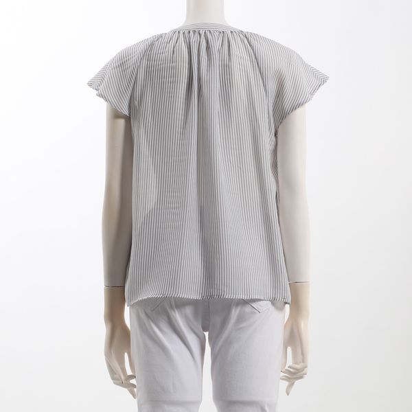 フロントフリルストライプブラウス