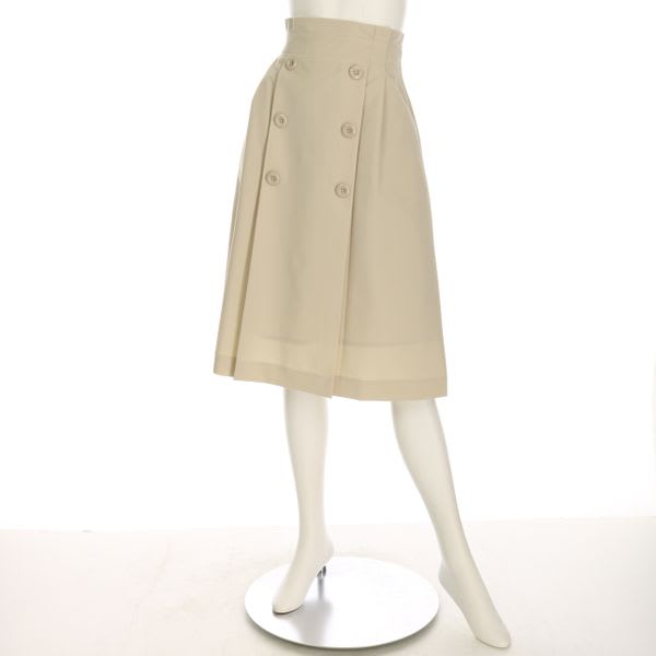 トレンチ風タック入りフレアスカート