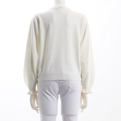 パールネックフリルデザインニット