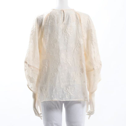 フラワーオパール刺繍入りラグランスリーブブラウス