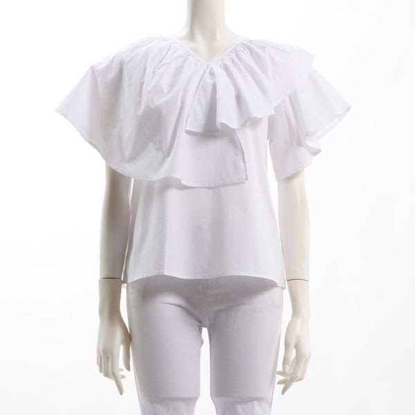 首元フリルボリュームブラウス