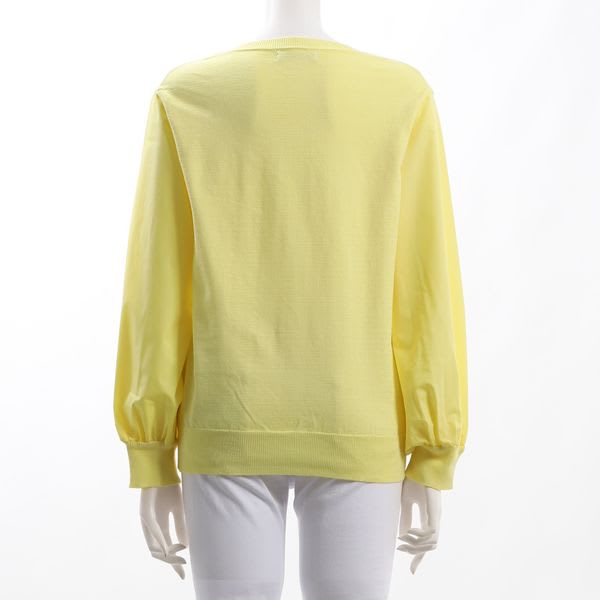 袖布帛切り替え異素材ニット