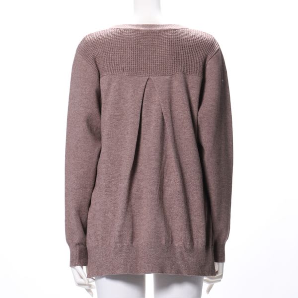 ワッフル編サイドスリットバックタックニット