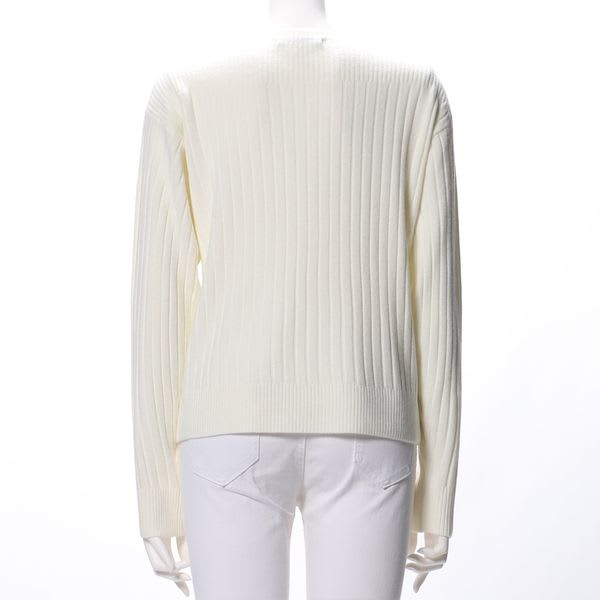 スラッシュドネックリブニット