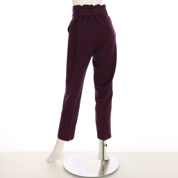 ハイウエストリボンベルト付きテーパードパンツ