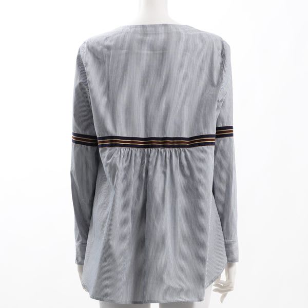 綿先染ストライプシャツ