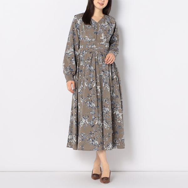 花柄カシュクールデザインワンピース
