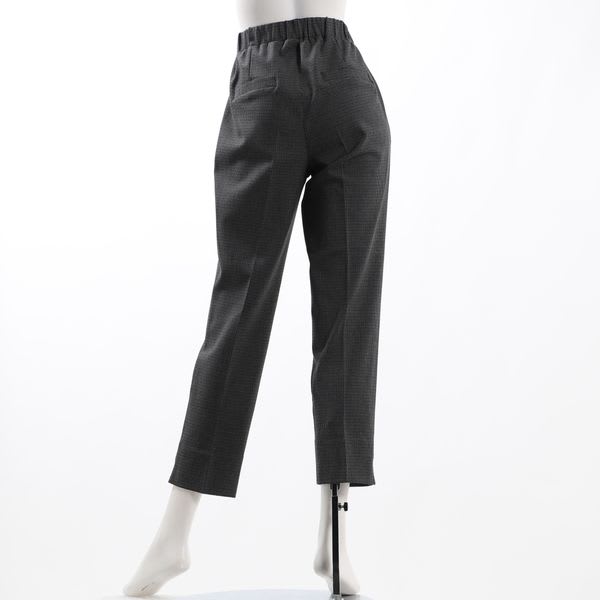 千鳥格子柄テーパードパンツ
