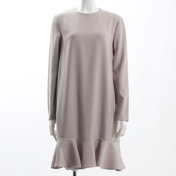 裾切り替えデザインクルーネックワンピース