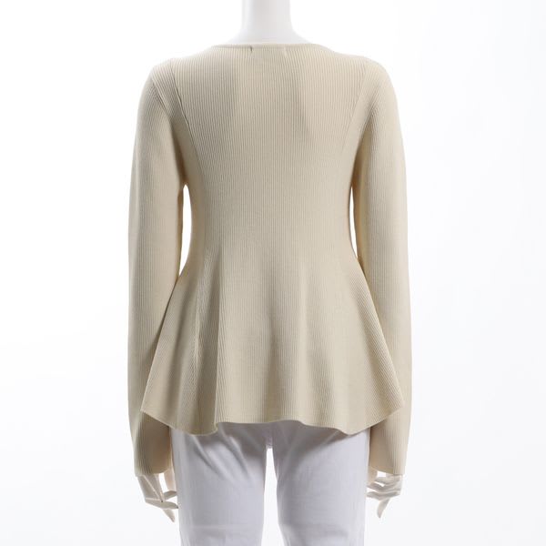 ペプラムデザインリブニット