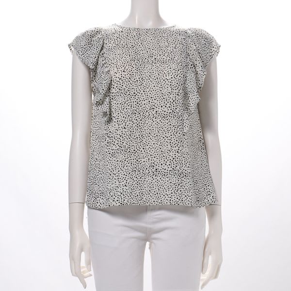 ラッフルスリーブ総柄ブラウス