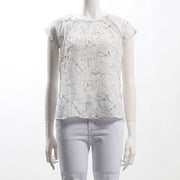 フラワープリントギャザーネックブラウス