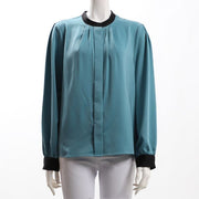 バイカラー切り替えブラウス