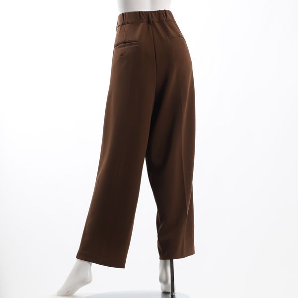 ウエストゴム入りタックテーパードパンツ