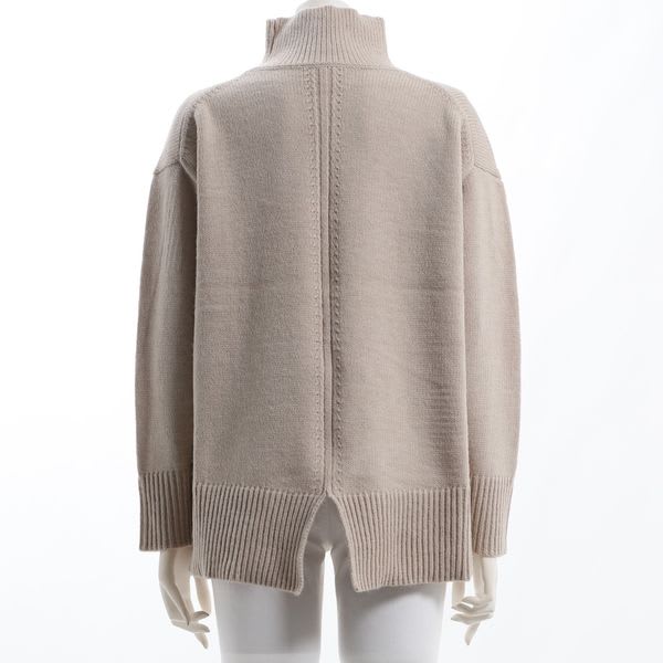 バックスリットデザインドロップショルダーニット