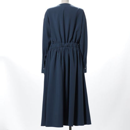 ウエストゴムVネックワンピース