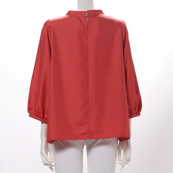 パフスリーブバンドカラーシャツ