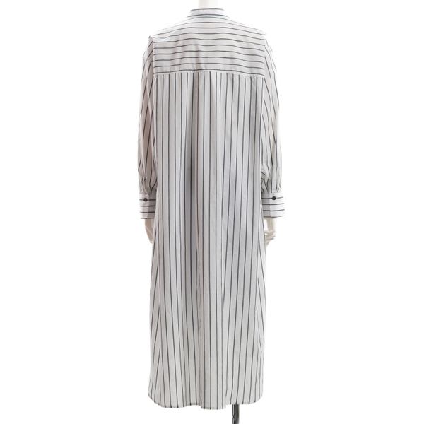 ストライプ柄シャツワンピース