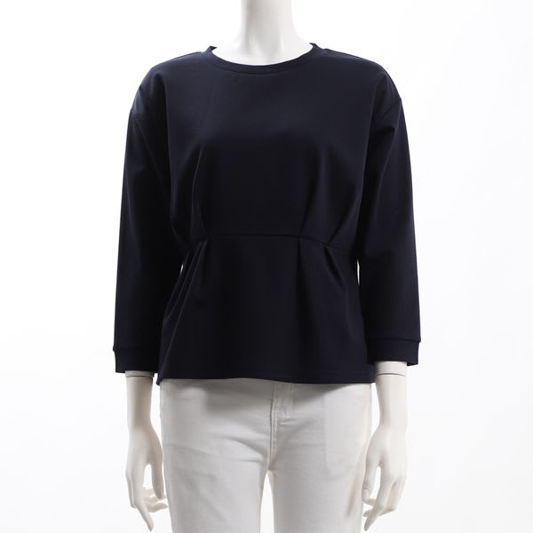 ペプラムデザインクルーネックカットソー