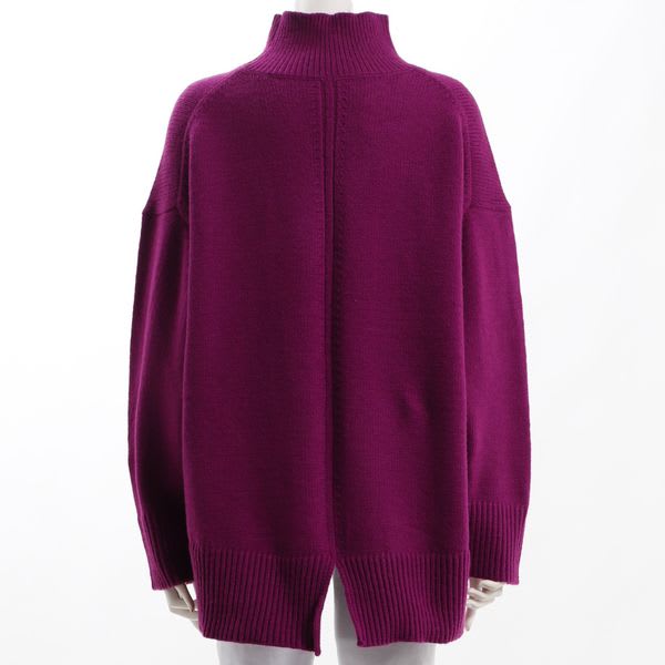 バックスリットデザインドロップショルダーニット