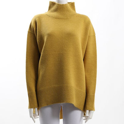 ハイネックバックスリットニットプルオーバー