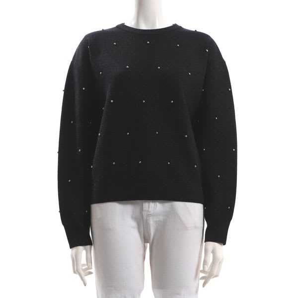 パールデザインラメ入りニット