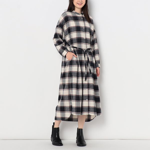 チェックシャツワンピース