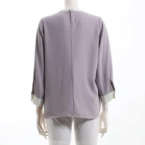 バイカラーデザインブラウス