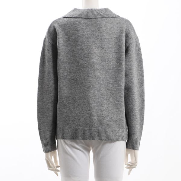 ドロップショルダー襟付きニット