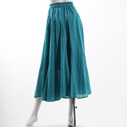 ウエスト総ゴムギャザーフレアスカート