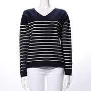 アンゴラタッチVネック長袖ニット