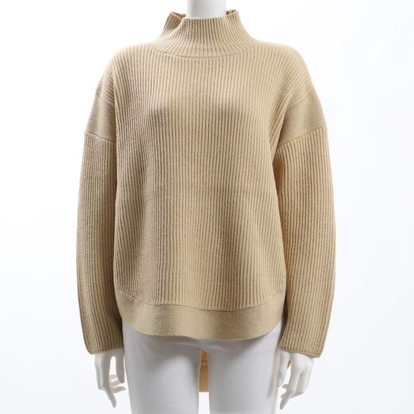 裾デザインハイネックニット