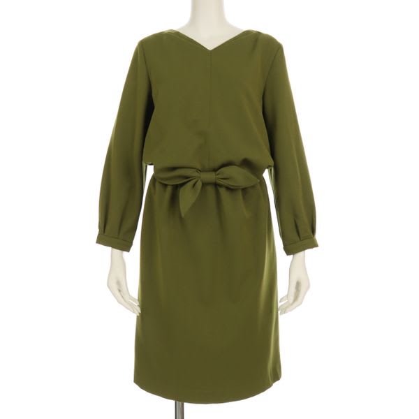 フロントリボンタックワンピース