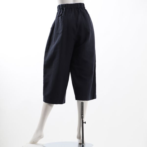 綿麻ウエストゴムカーブシルエットパンツ