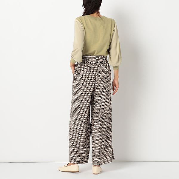 モノグラム風プリントワイドパンツ