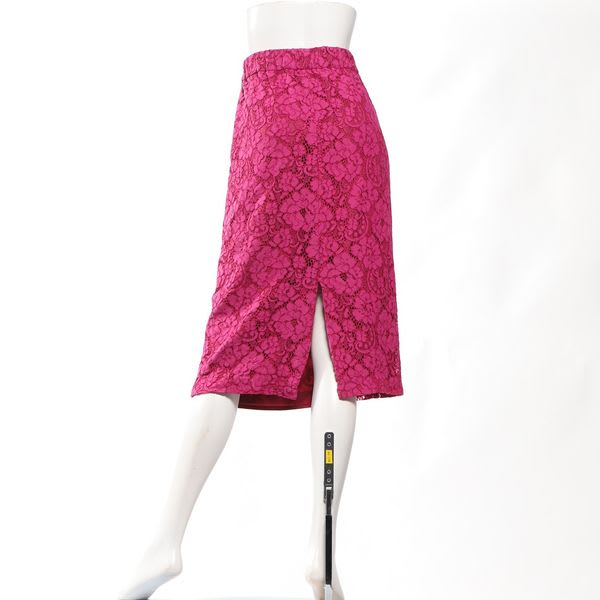 配色レースタイトスカート