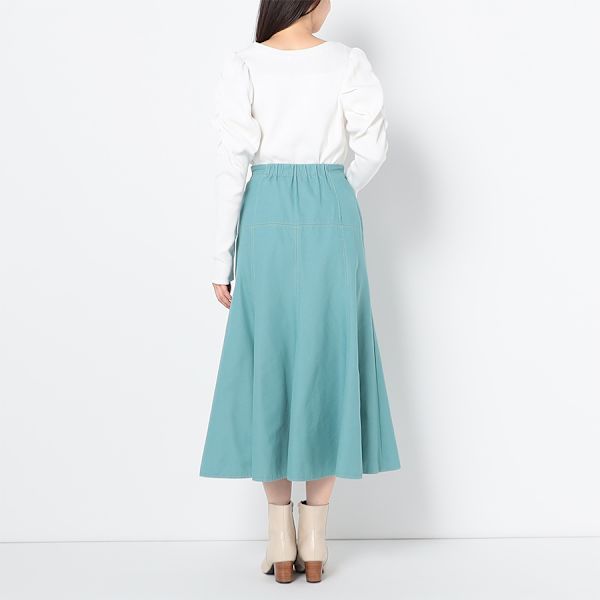 カラーステッチマーメイドシルエットスカート