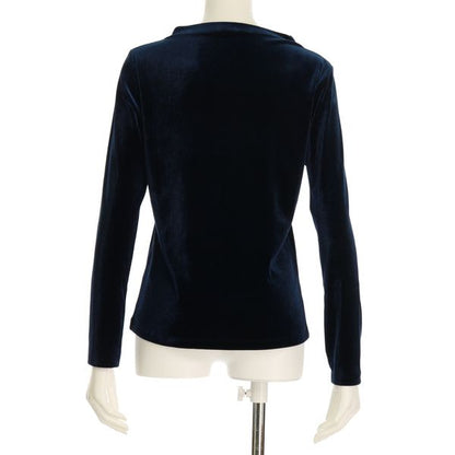 針抜きベロアオフネックカットソー