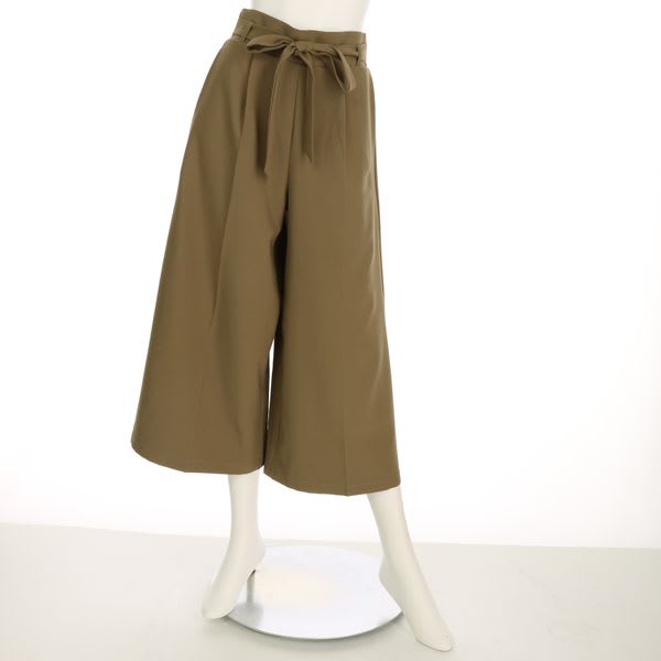 リボンベルトタック入りワイドパンツ