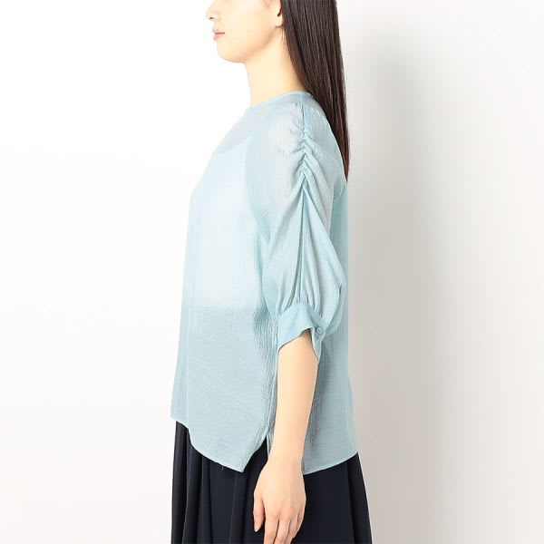 ふんわりスリーブシアーブラウス