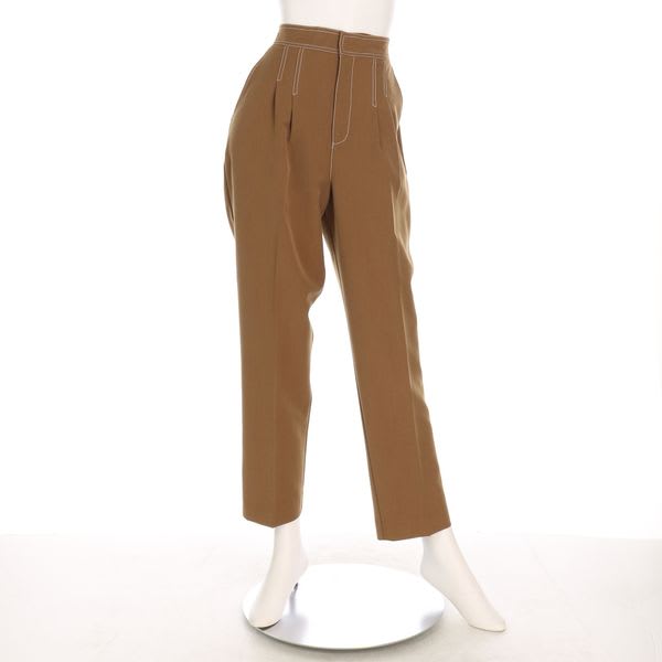 ステッチデザインタックテーパードパンツ