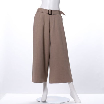 ウエストベルト付きワイドパンツ