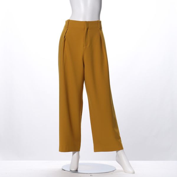 ハイウエストサイドタックワイドパンツ