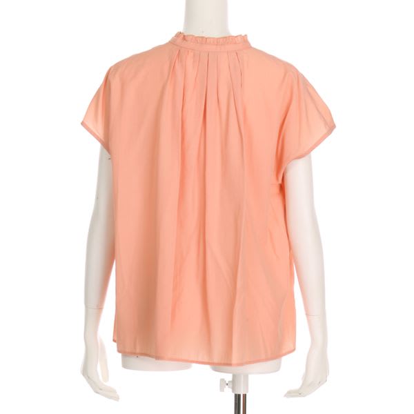 スタンドフリルネックブラウス