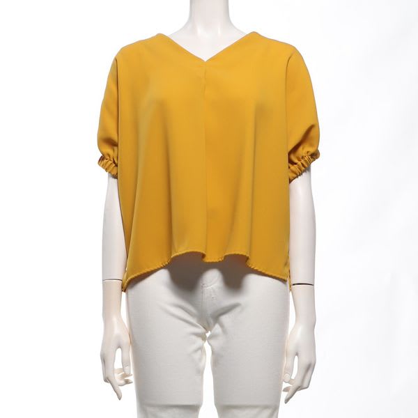 V字ネックラインブラウス