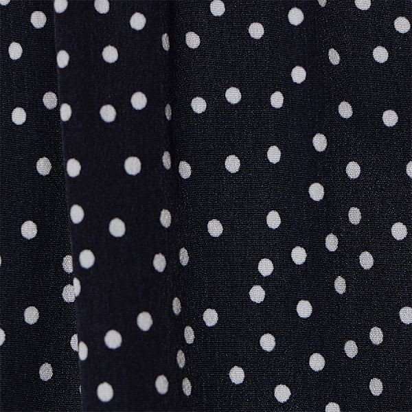 ドット柄ギャザーネックブラウス